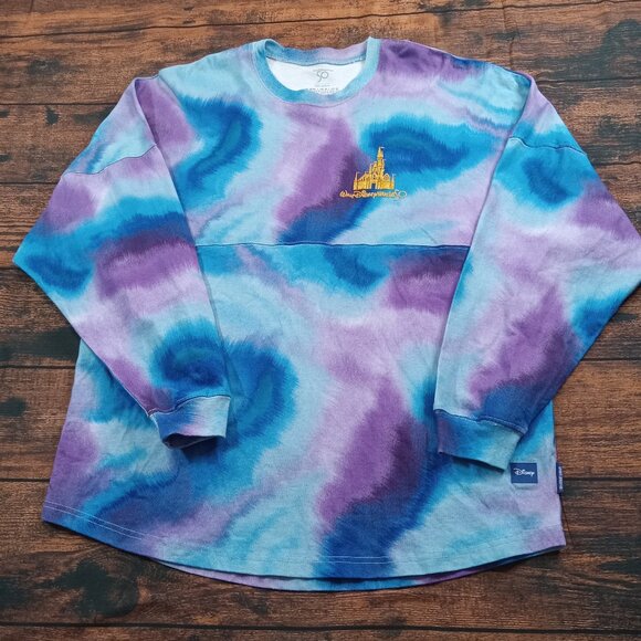 Walt Disney World Spirit Jersey Puff Print Long Sleeve Size Medium Tye Dye - Picture 1 of 12